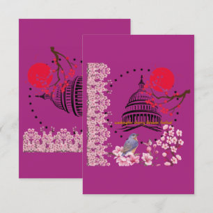 Carte De Remerciements Célébration de pluie de pétales magenta
