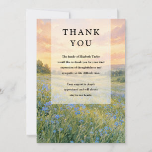 Carte De Remerciements Célébration de vie florale Forget Me Not Funéraill