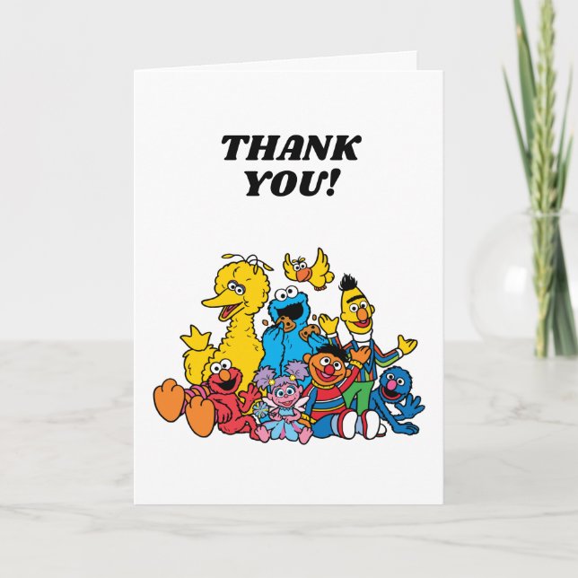 Carte De Remerciements Célébration des amis de Sesame Street  (Devant)