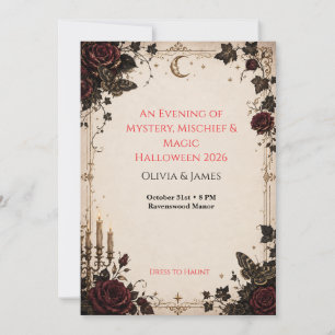 Carte De Remerciements Célébration élégante de Halloween dans le style go
