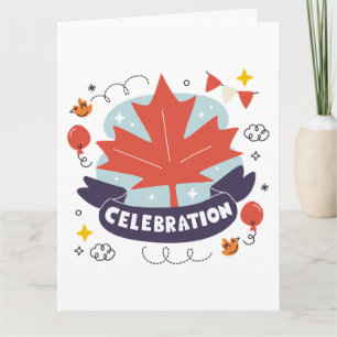 Carte De Remerciements Célébration festive de la feuille d'érable