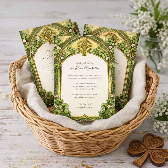 Carte De Remerciements Celtic Cross Funeral Sympathy Thank You (Créateur téléchargé)