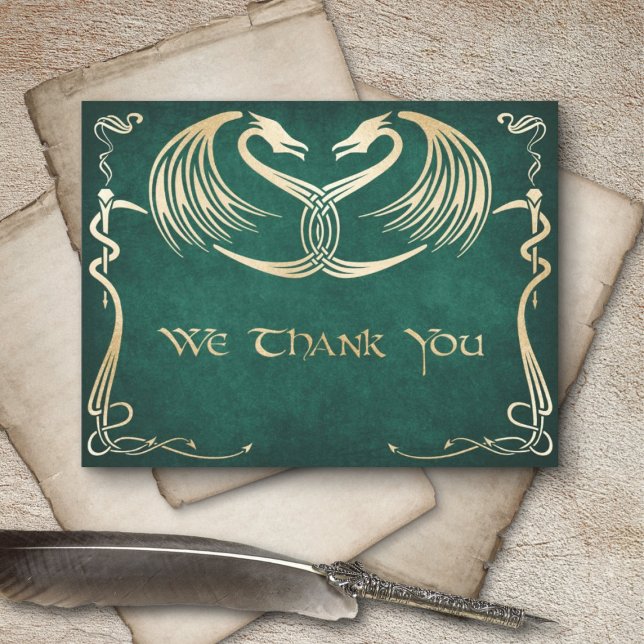 Carte De Remerciements Celtic Viking Dragon Mariage (Créateur téléchargé)