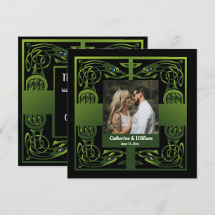 Carte De Remerciements Celtique irlandais vert traditionnel