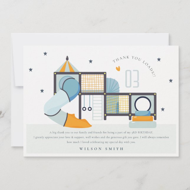 Carte De Remerciements Centre de jeux doux Gymne intérieur pour enfants A (Devant)