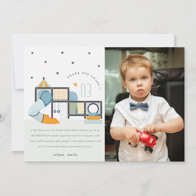 Carte De Remerciements Centre de jeux en salle Jungle Gym Enfants Photo A (Devant)