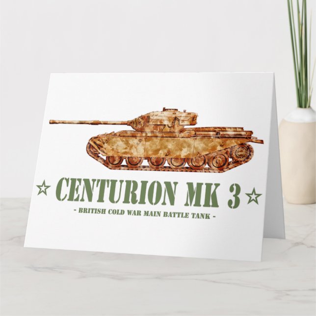 Carte De Remerciements Centurion MK 3 Tank British MBT de guerre froide (Devant)