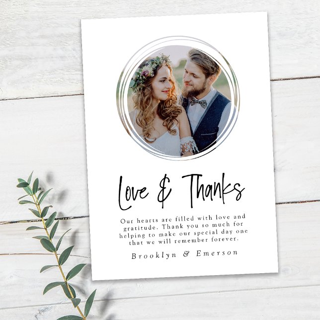 Carte De Remerciements Cercle photo minimaliste (Créateur téléchargé)