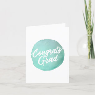 Carte De Remerciements Cercle simple à l'aquarelle Félicitations diplômé