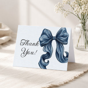 Carte De Remerciements Cérémonie de bébé au noeud pap en jeans bleus