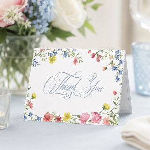 Carte De Remerciements Cérémonie de mariage avec armoiries de fleurs sauv