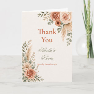 Carte De Remerciements Cérémonie florale élégante