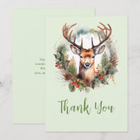 Cerf brun avec bois Noël rustique