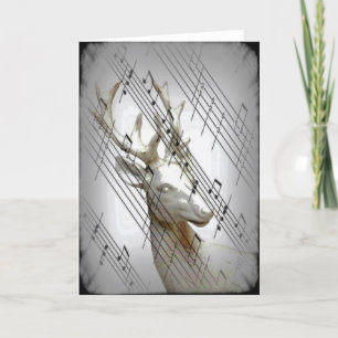 Carte De Remerciements Cerfs communs avec les notes musicales