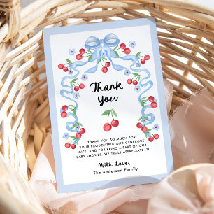 Carte De Remerciements Cerises rétro Whimsical   Baby shower