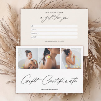Carte De Remerciements Certificat cadeau de logo minimaliste élégant