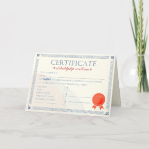 Carte De Remerciements Certificat d'excellence en adduction : Approuvé pa