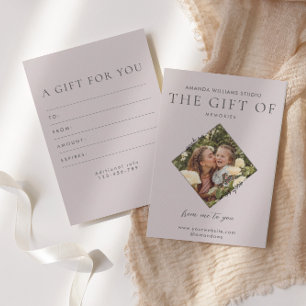 Carte De Remerciements Certificats de carte-cadeau du photographe