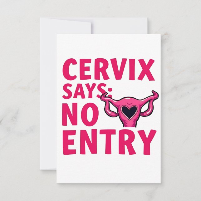 Carte De Remerciements Cervix dit pas entrée Womb Pro Choice Abortion (Devant)