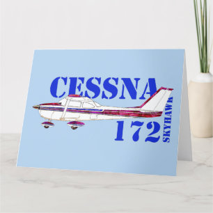 Carte De Remerciements Cessna 172 Skyhawk Illustration Gras Texte Concept