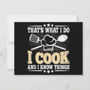 Carte De Remerciements C'est ce que je fais, je cuisine et je sais que c'