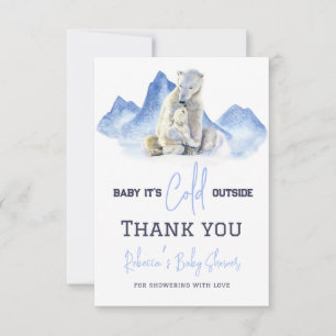 Carte De Remerciements C'est froid dehors Baby Shower ours polaire d'hive