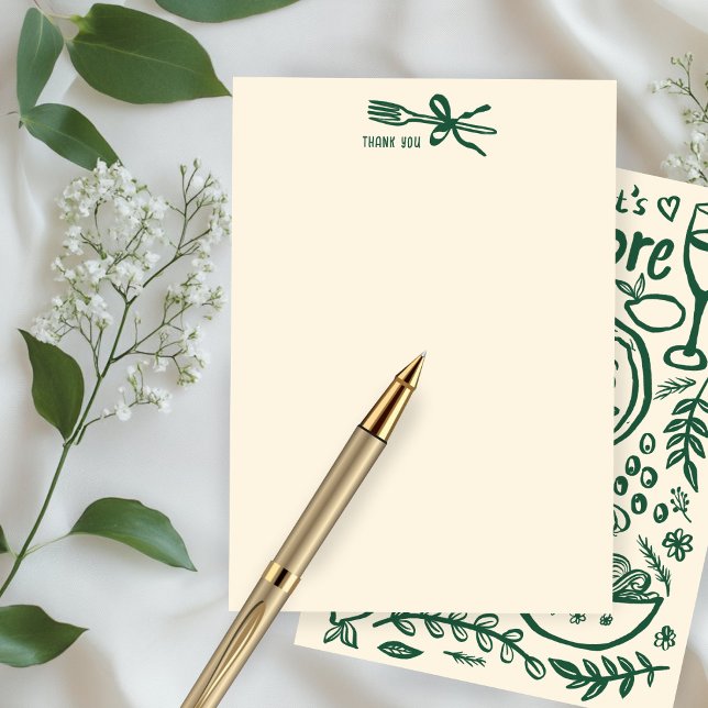 Carte De Remerciements C'est l'Amore Nourriture Italienne Mariage douches (That's Amore Italian Food Hand-drawn Doodle CUSTOM Bridal SHower Thank You Note Card
)