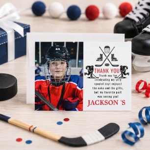 Carte De Remerciements C'est l'heure du hockey pour le 1er anniversaire