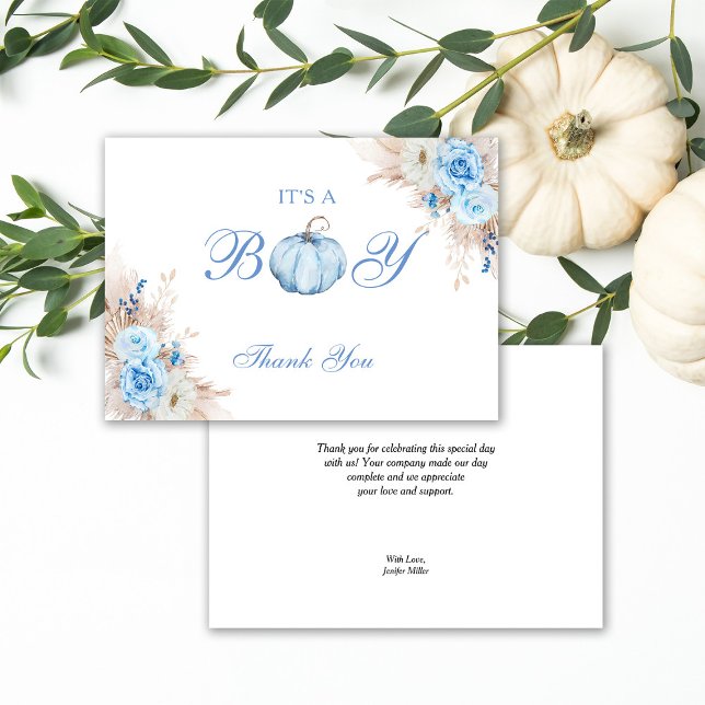 Carte De Remerciements C'est un Citrouille Baby shower garçon (Créateur téléchargé)