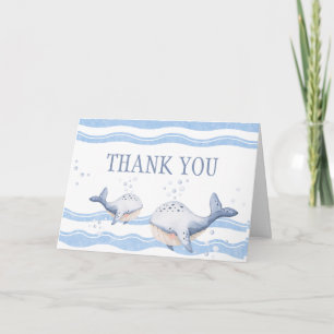 Carte De Remerciements C'est un garçon baleine Baby Shower
