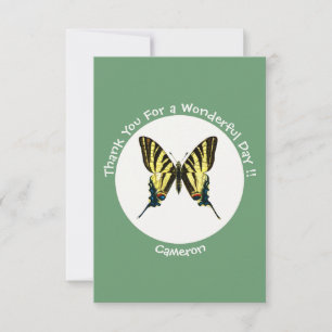 Carte De Remerciements C'est une fête d'anniversaire de papillon à queue 