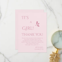 C'est une fille ! Minimalisme Baby Shower Rose Pas