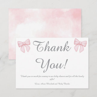 Carte De Remerciements C'est une fille rose arc presse pétale simple mini
