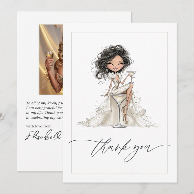 Carte De Remerciements Cette épouse est une Bachelorette de showgirl (Devant / Derrière)