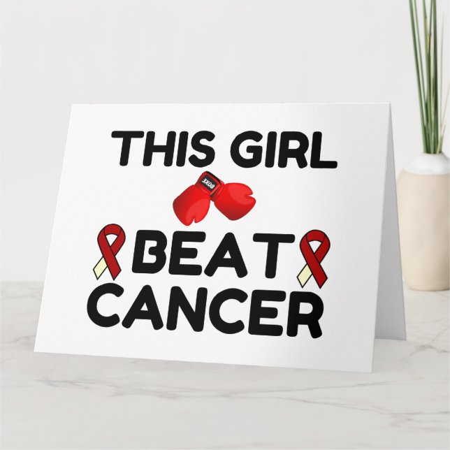 CARTE DE REMERCIEMENTS CETTE FILLE A BATTU LE CANCER (Devant)