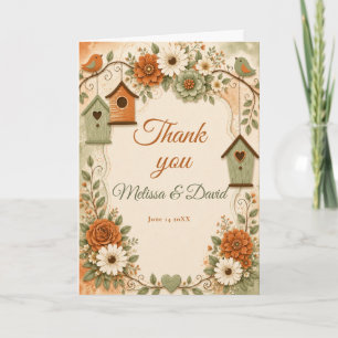 Carte De Remerciements Chaleureuse Pendaison de Crème Brûlée Orange et Sa