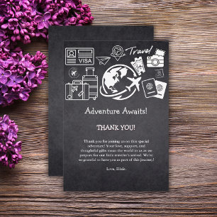 Carte De Remerciements Chalkboard Adventure Attend le Baby shower