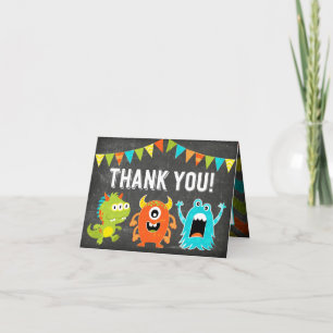 Carte De Remerciements Chalkboard Cute Little Monsters