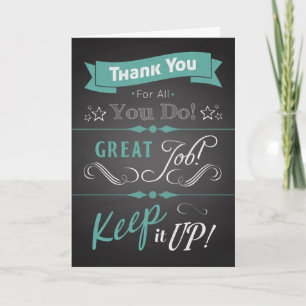 Carte de remerciements Chalkboard tendance en appr
