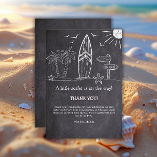 Carte De Remerciements Chalkboard Un Petit Baby shower Surfer