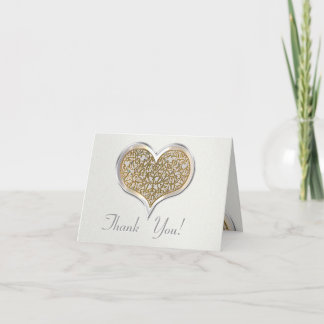 Carte De Remerciements Champagne & dentelle (Merci)