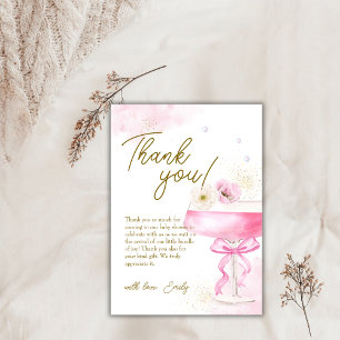 Carte De Remerciements Champagne Floral Sucré Brunch Baby shower Bubbly