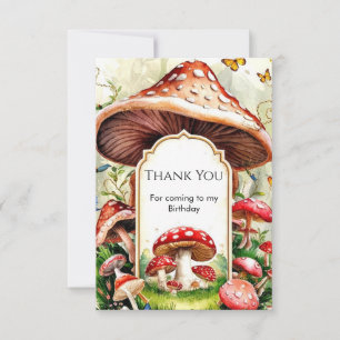Carte De Remerciements Champignon Pastel Boho Anniversaire