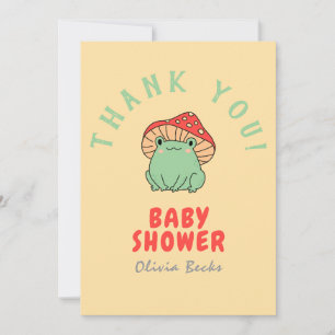 Carte De Remerciements Champignons avec Baby shower de grenouille