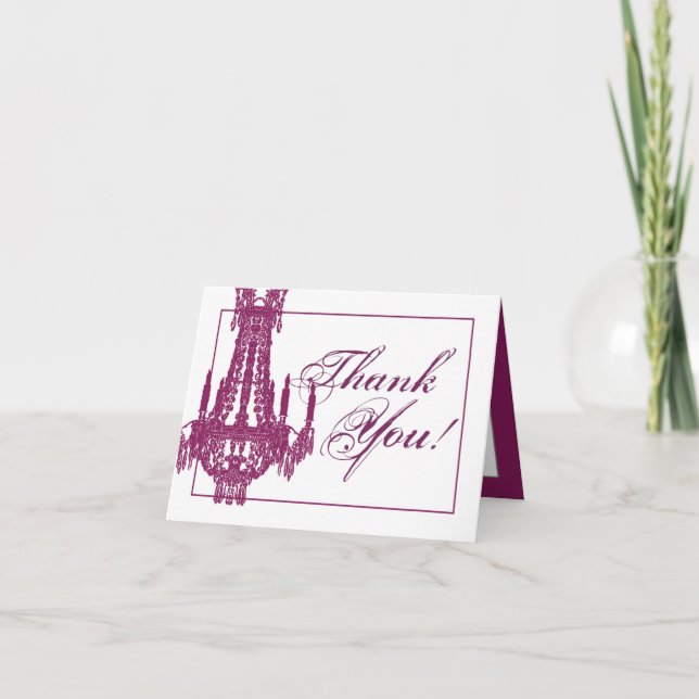 Carte De Remerciements Chandelier en cristal plié Glitz Gla (Devant)