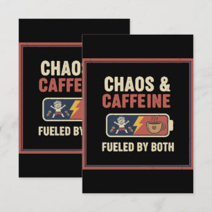 Carte De Remerciements Chaos & Café Drôle Rétro Parentalité Maman Papa Ci