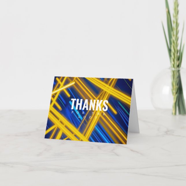 Carte De Remerciements Chaotic Glowing Cyberpunk Magenta Tech Digital (Devant)