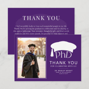 Carte De Remerciements Chapeau de doctorat personnalisé pour la remise de