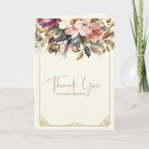 Carte De Remerciements Chapelet Floral Catholique Funérailles Condoléance