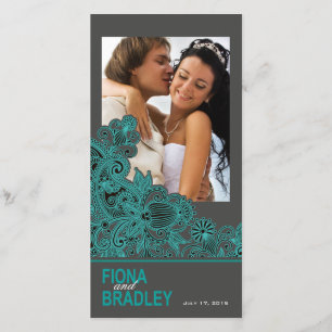 Carte De Remerciements Charbon de bois aztèque de sarcelle d'hiver de